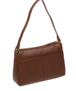Isabella' Dark Tan Nappa Leather Grab Bag