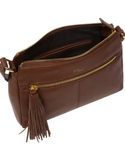 Isabella' Dark Tan Nappa Leather Grab Bag