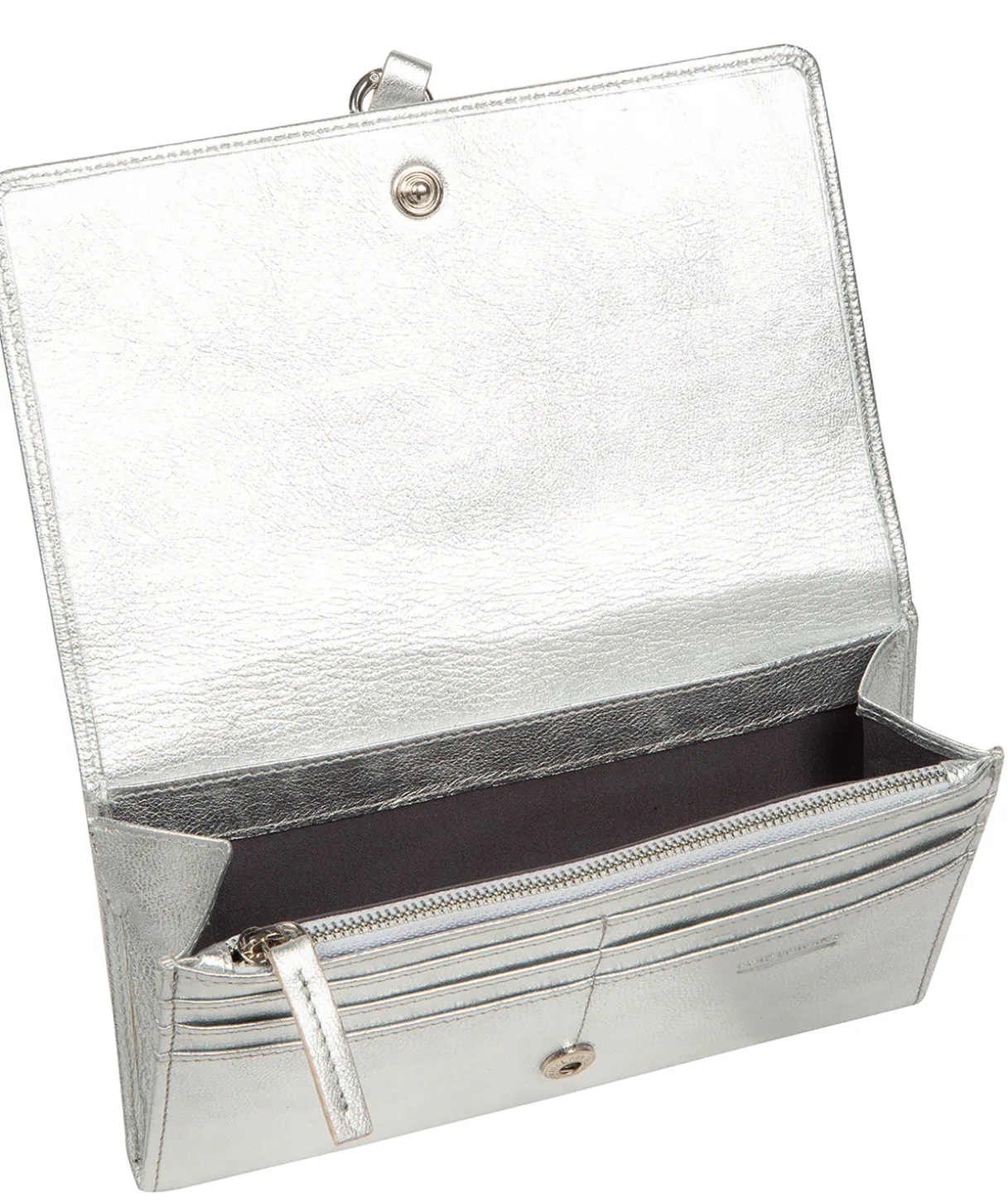 Isla' Metallic Silver Leather Purse