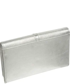 Isla' Metallic Silver Leather Purse
