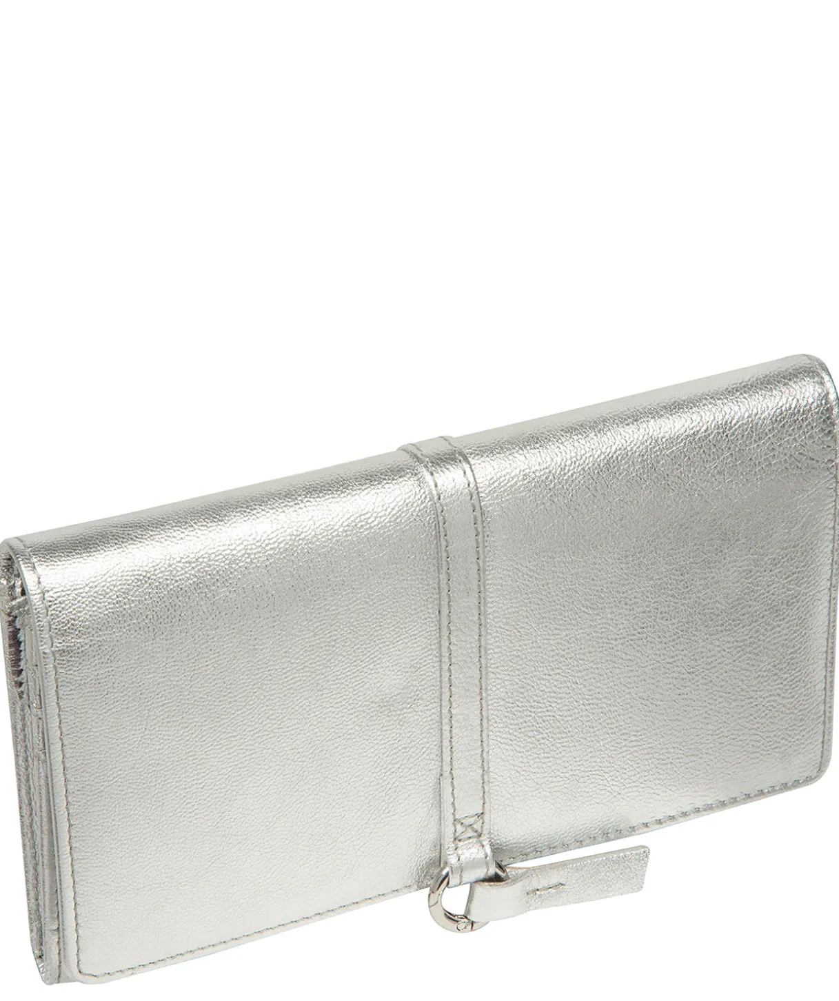 Isla' Metallic Silver Leather Purse