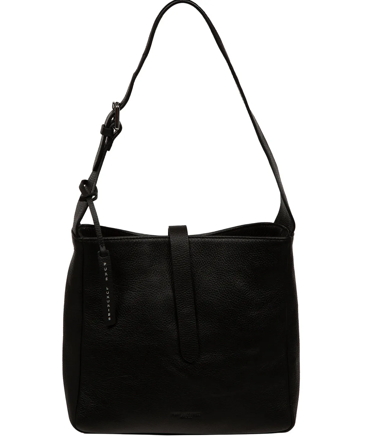 Isola' Black Leather Tote Bag