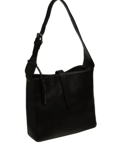 Isola' Black Leather Tote Bag