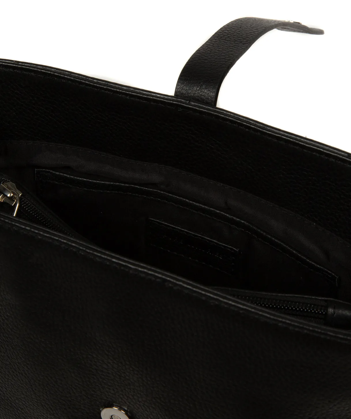 Isola' Black Leather Tote Bag