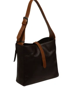 Isola' Espresso & Rich Tan Leather Tote Bag
