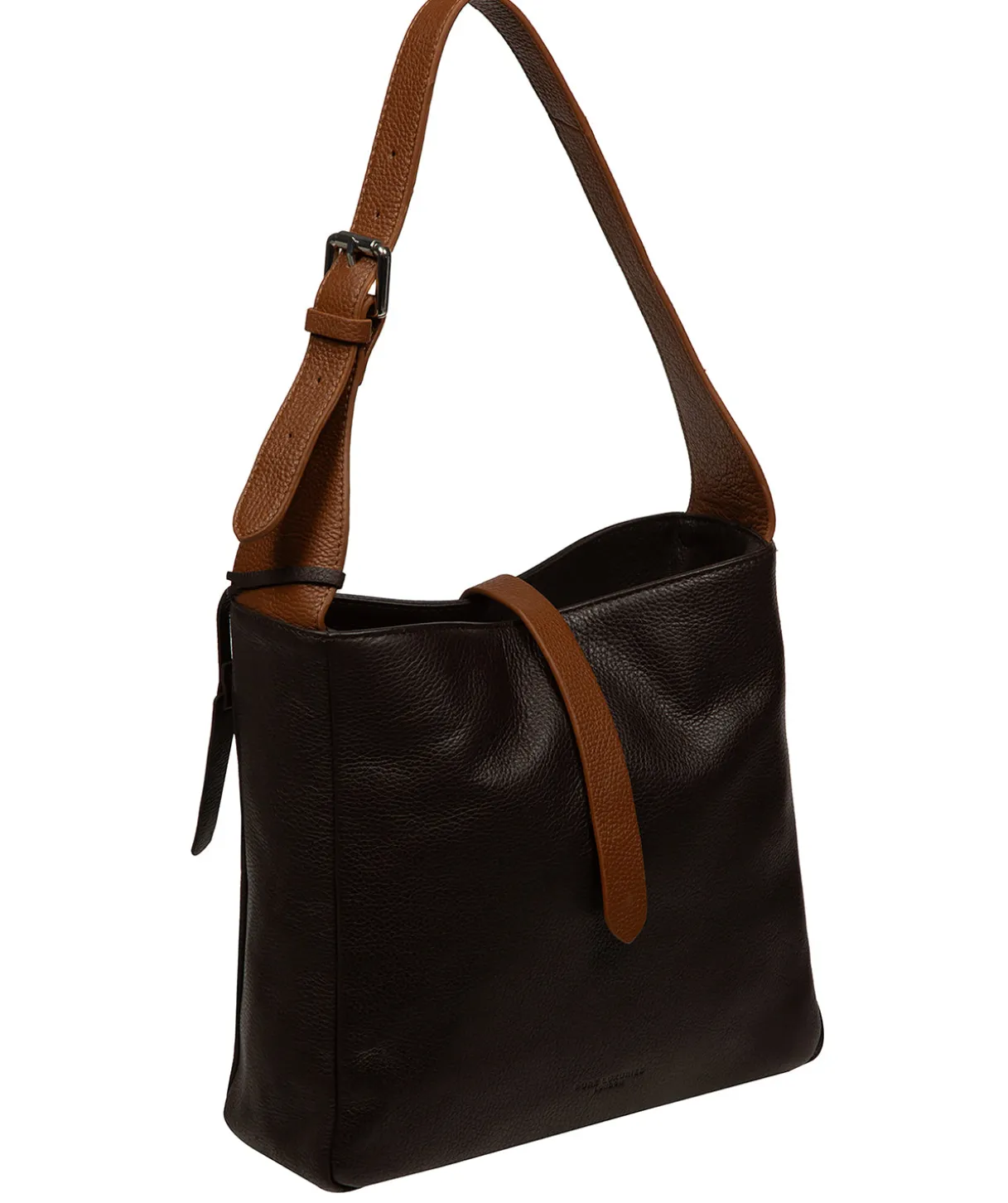 Isola' Espresso & Rich Tan Leather Tote Bag