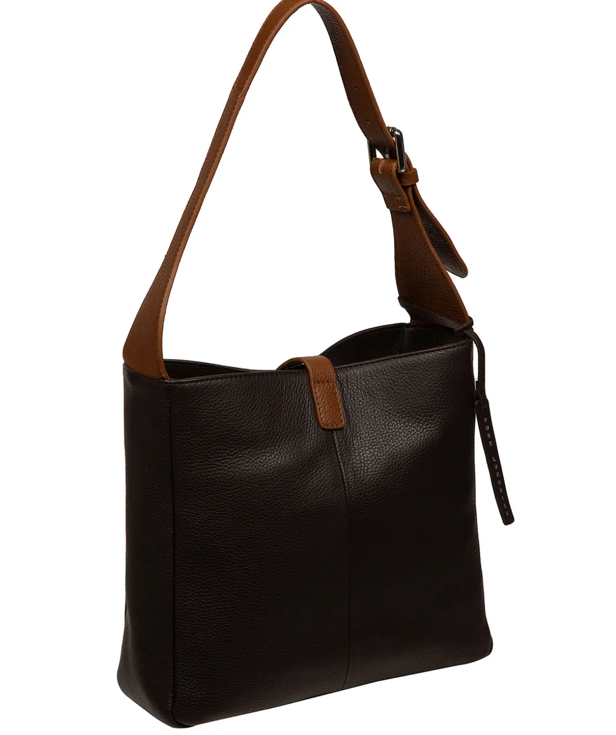 Isola' Espresso & Rich Tan Leather Tote Bag