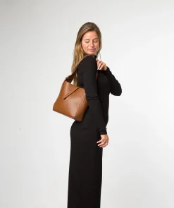 Isola' Rich Tan Leather Tote Bag