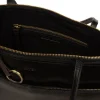 Isolde' Black Leather Tote Bag