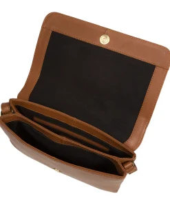 Izzy' Tan Leather Cross Body Bag