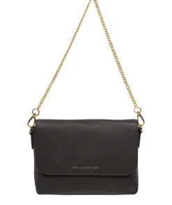 Jazmine' Black Nappa Leather Grab Clutch Bag