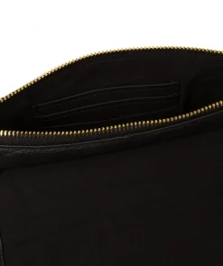 Jazmine' Black Nappa Leather Grab Clutch Bag