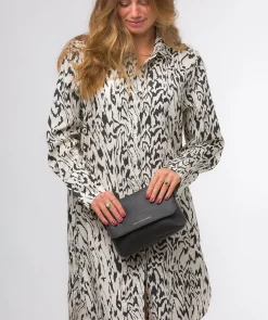 Jazmine' Black Nappa Leather Grab Clutch Bag