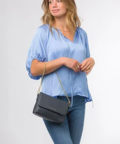 Jazmine' Navy Nappa Leather Grab Clutch Bag