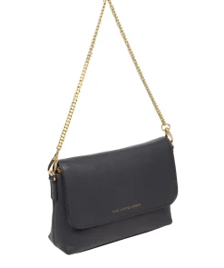 Jazmine' Navy Nappa Leather Grab Clutch Bag