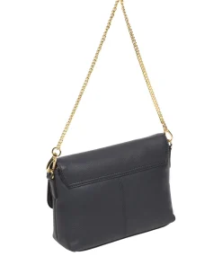Jazmine' Navy Nappa Leather Grab Clutch Bag