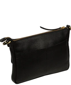 Jessamine' Black Leather Cross Body Bag