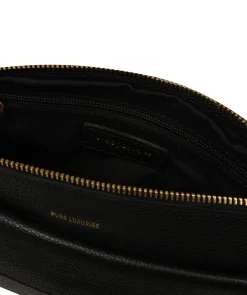 Jessamine' Black Leather Cross Body Bag