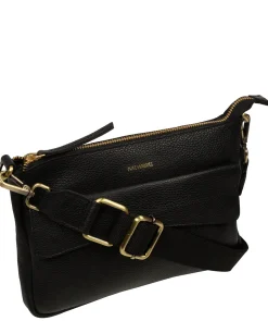 Jessamine' Black Leather Cross Body Bag