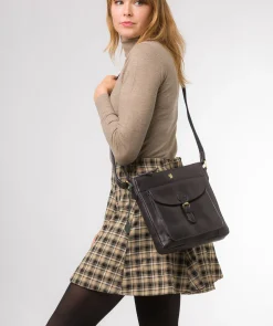 Josephine' Navy Leather Shoulder Bag