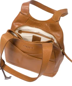 Juliet' Dark Tan Leather Handbag