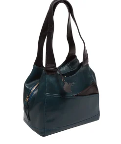 Juliet' Snorkel Blue & Navy Leather Handbag