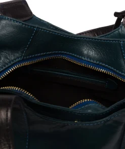 Juliet' Snorkel Blue & Navy Leather Handbag