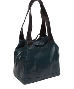 Juliet' Snorkel Blue & Navy Leather Handbag