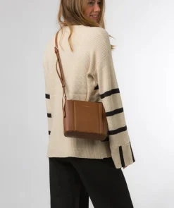 Kali' Chestnut Nappa Leather Cross Body Bag