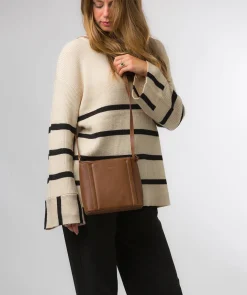 Kali' Chestnut Nappa Leather Cross Body Bag