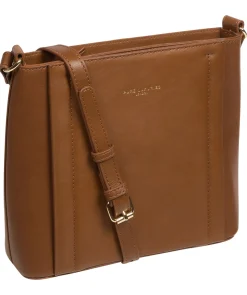 Kali' Chestnut Nappa Leather Cross Body Bag