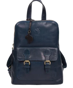 Kendal' Snorkel Blue Leather Backpack
