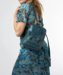 Kendal' Snorkel Blue Leather Backpack