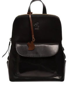 Kerrie' Black Leather Backpack