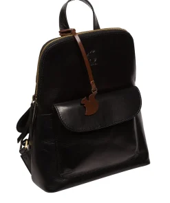 Kerrie' Black Leather Backpack