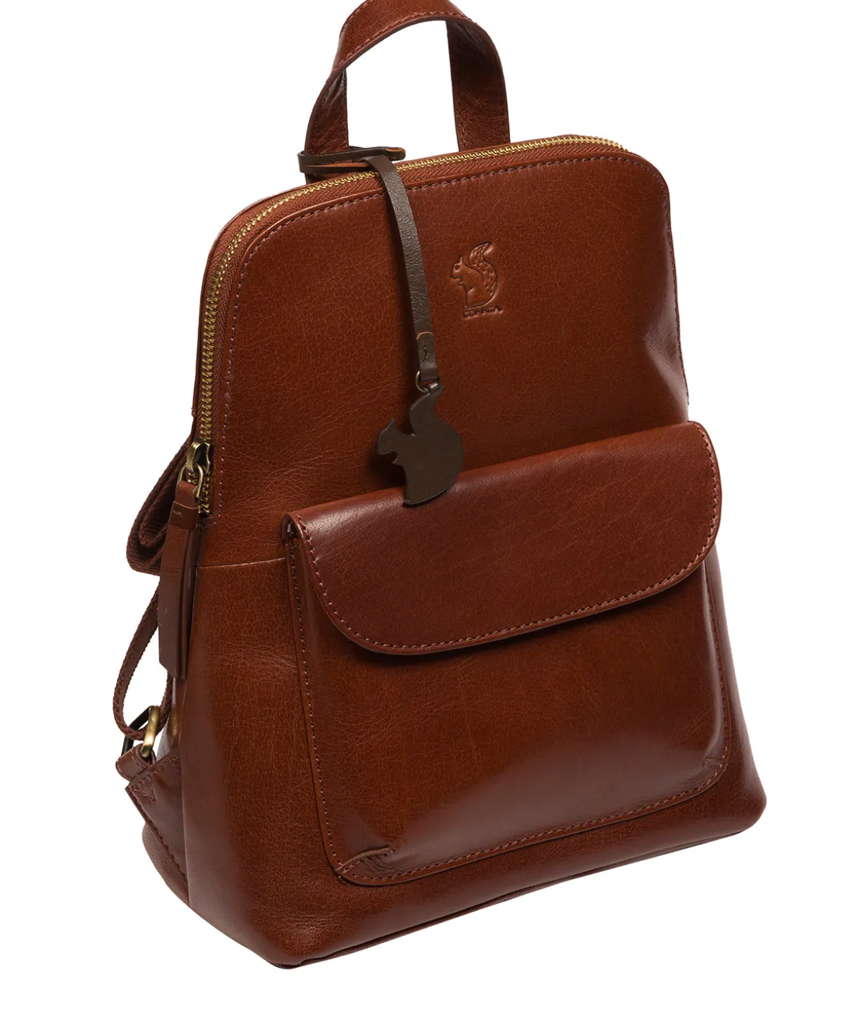 Kerrie' Conker Brown Leather Backpack