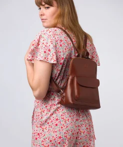Kerrie' Conker Brown Leather Backpack