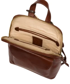 Kerrie' Conker Brown Leather Backpack