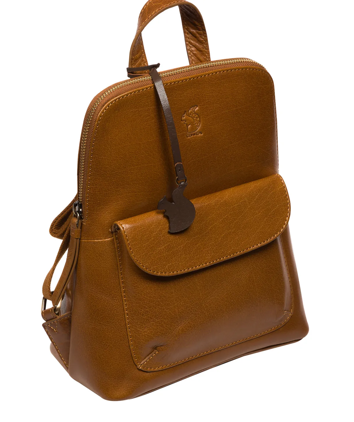 Kerrie' Dark Tan Leather Backpack