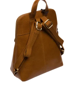 Kerrie' Dark Tan Leather Backpack