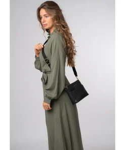 Kerry' Black Leather Cross Body Bag