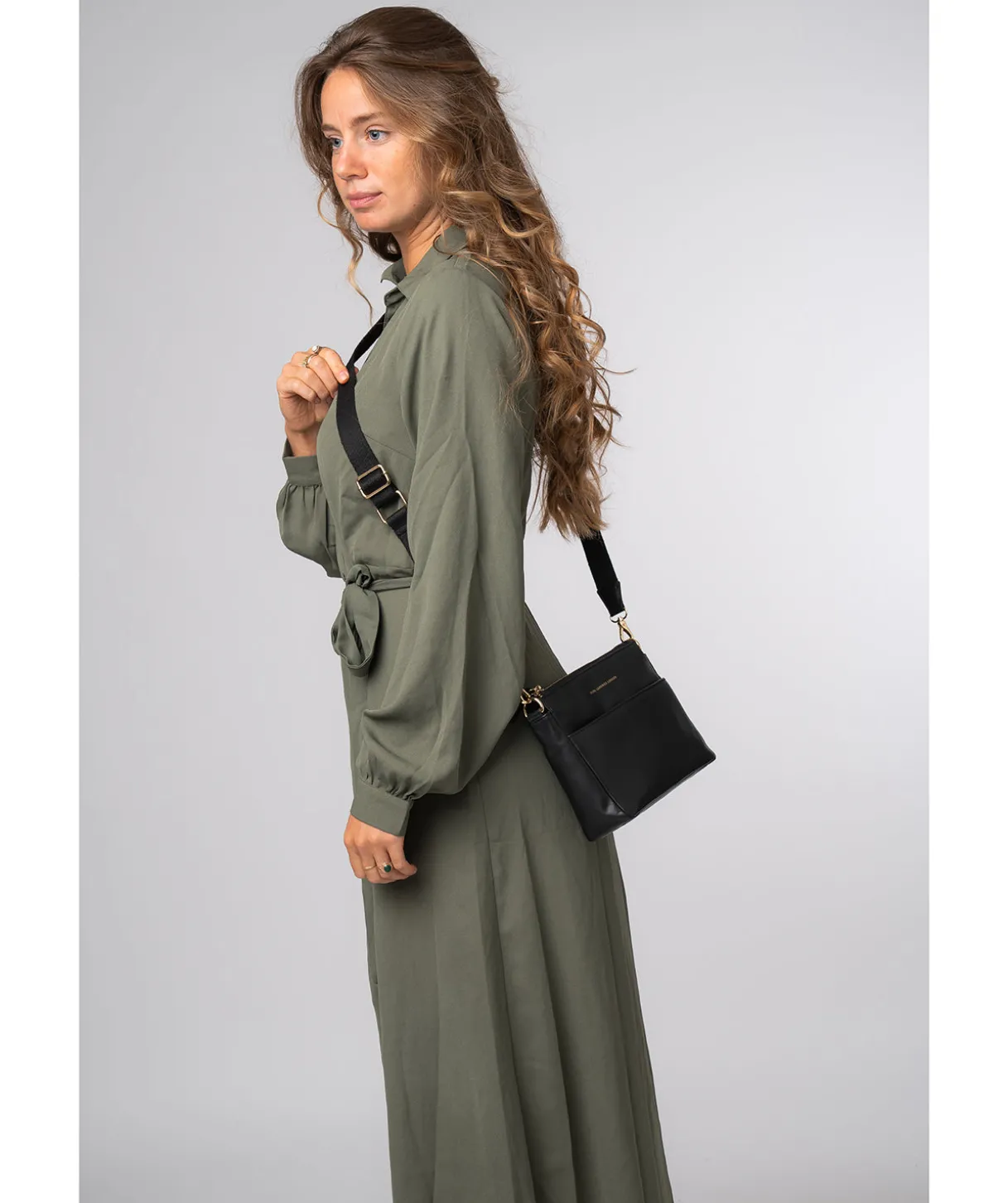 Kerry' Black Leather Cross Body Bag