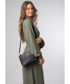 Kerry' Black Leather Cross Body Bag