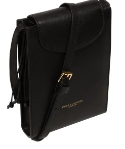 Kiana' Black Nappa Leather Cross Body Phone Bag