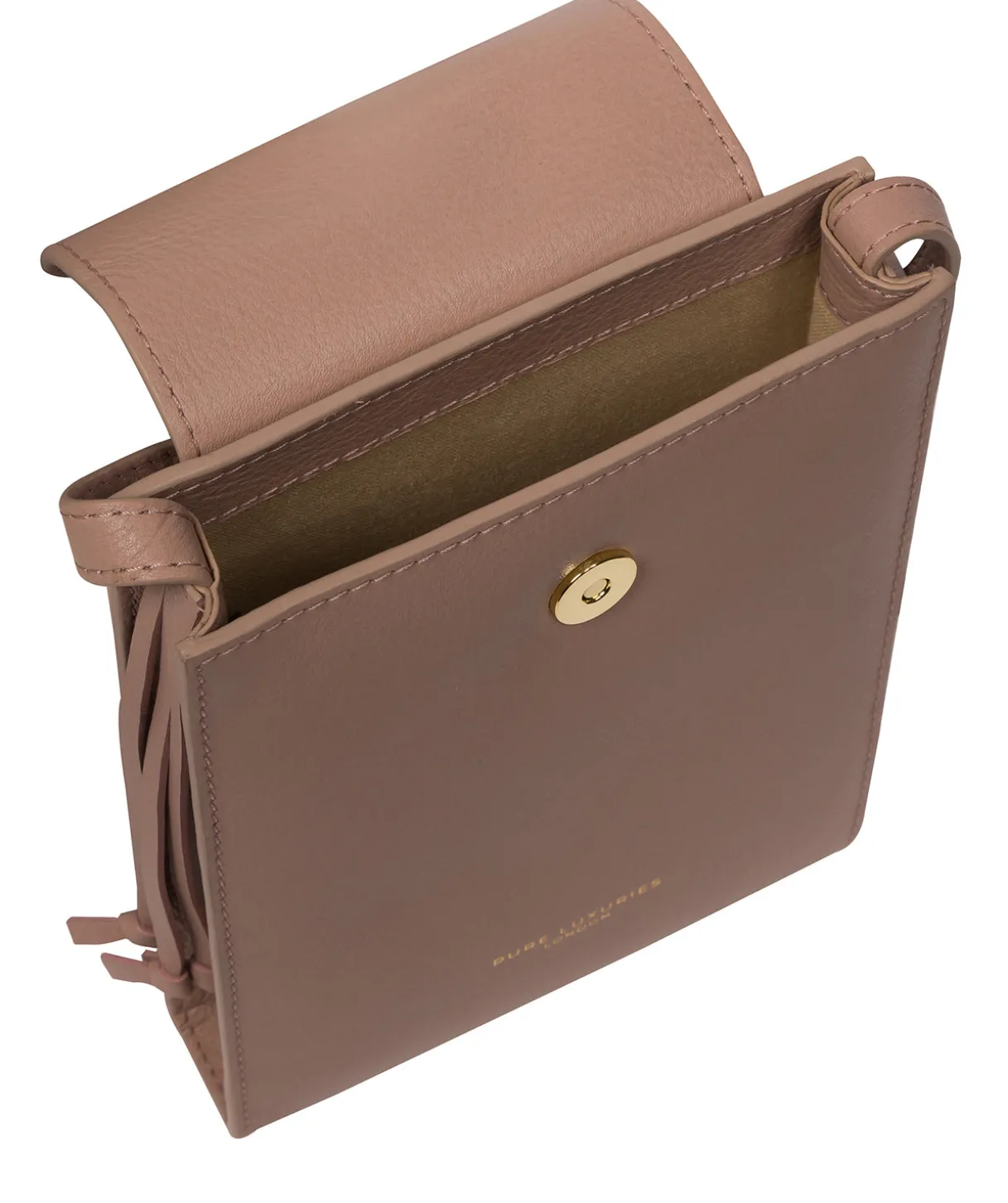 Kiana' Blush Pink Nappa Leather Cross Body Phone Bag