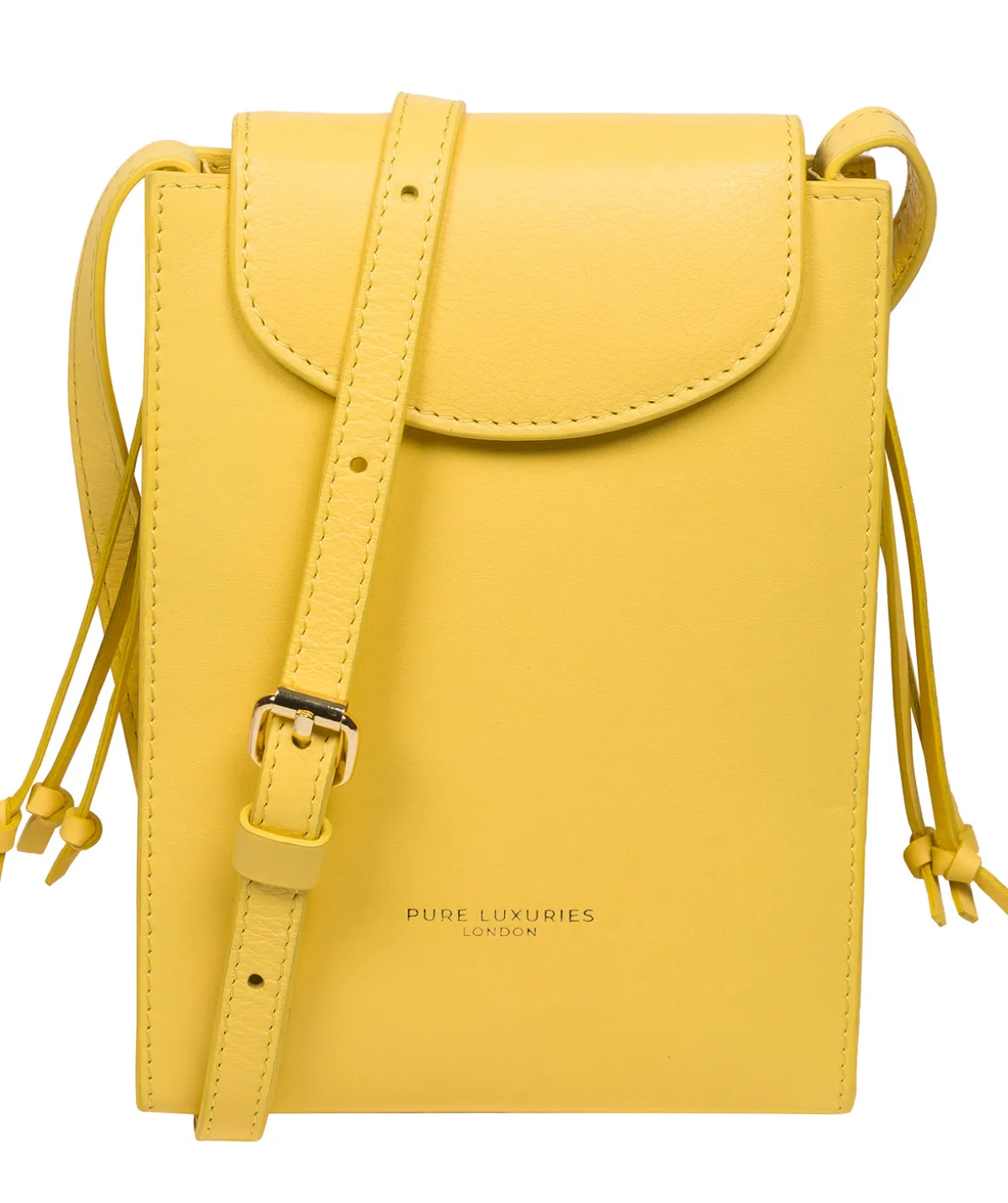 Kiana' Lemon Drop Nappa Leather Cross Body Phone Bag