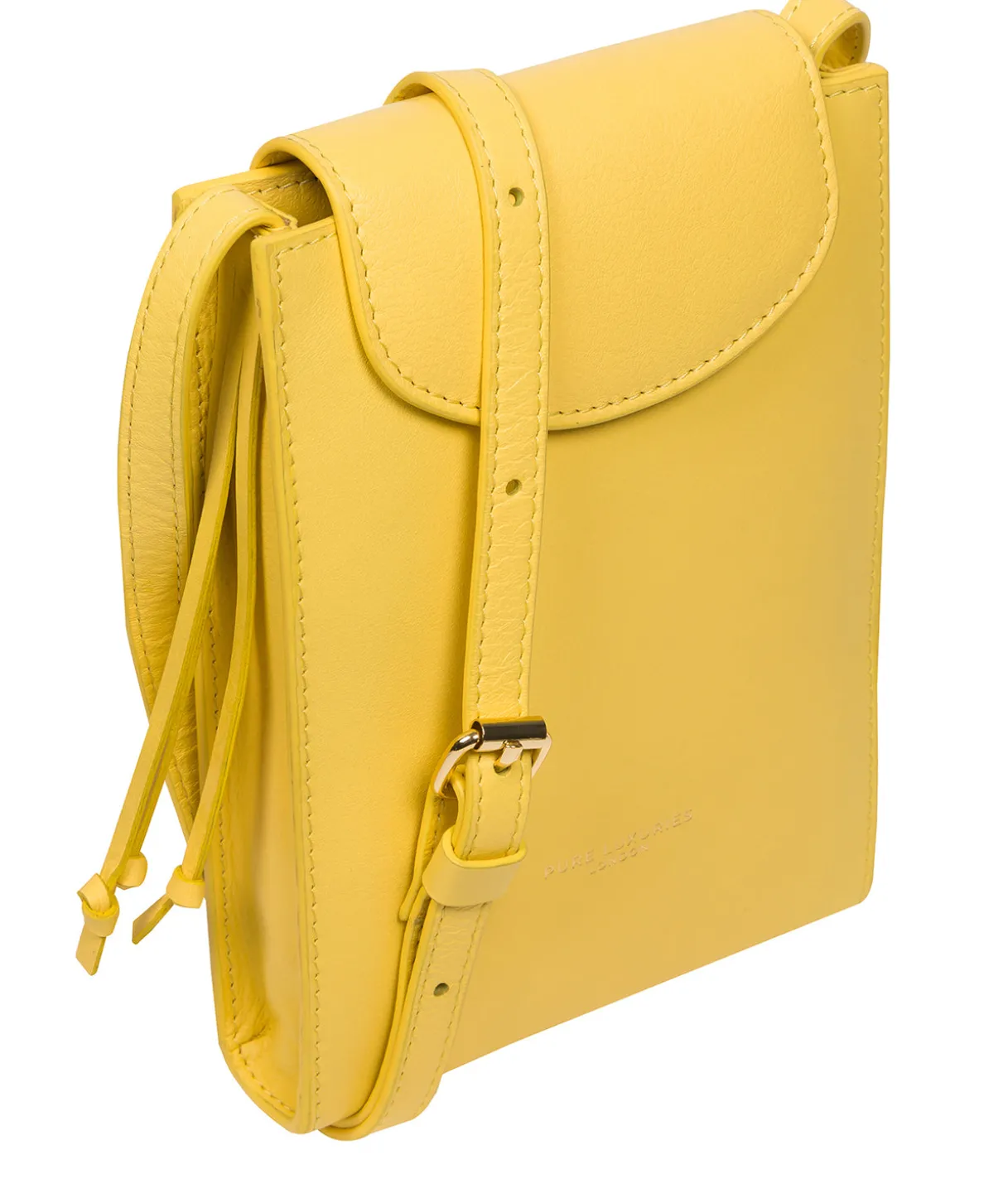 Kiana' Lemon Drop Nappa Leather Cross Body Phone Bag