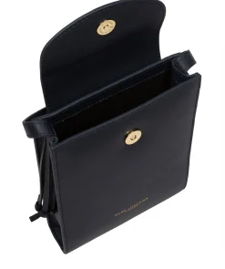 Kiana' Navy Nappa Leather Cross Body Phone Bag