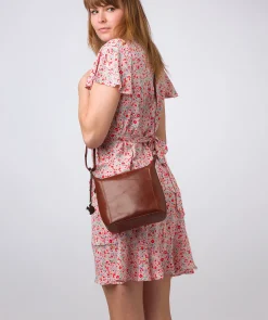 Kiki' Conker Brown Leather Shoulder Bag