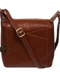 Kiki' Conker Brown Leather Shoulder Bag